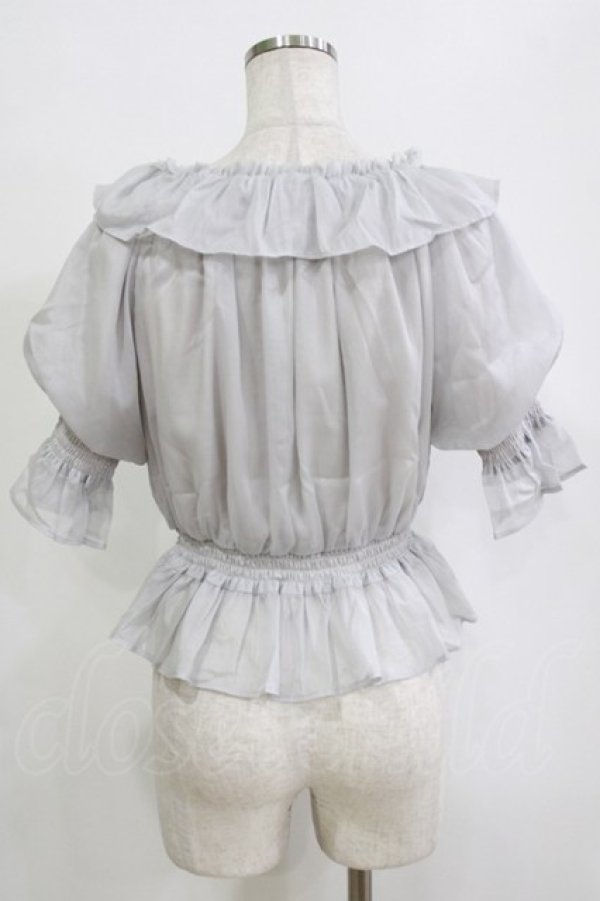 画像3: F&A / シアーオフショルフリルプルオーバーブラウス Free BLUE GARY H-26-02-03-051-LO-BL-NS-ZH (3)