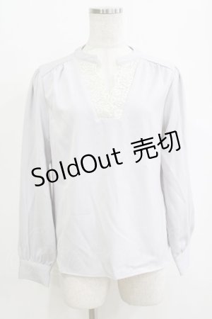 画像: an another angelus / レース使いスキッパーブラウス Free BLUE GRAY H-26-02-03-053-CA-BL-NS-ZH