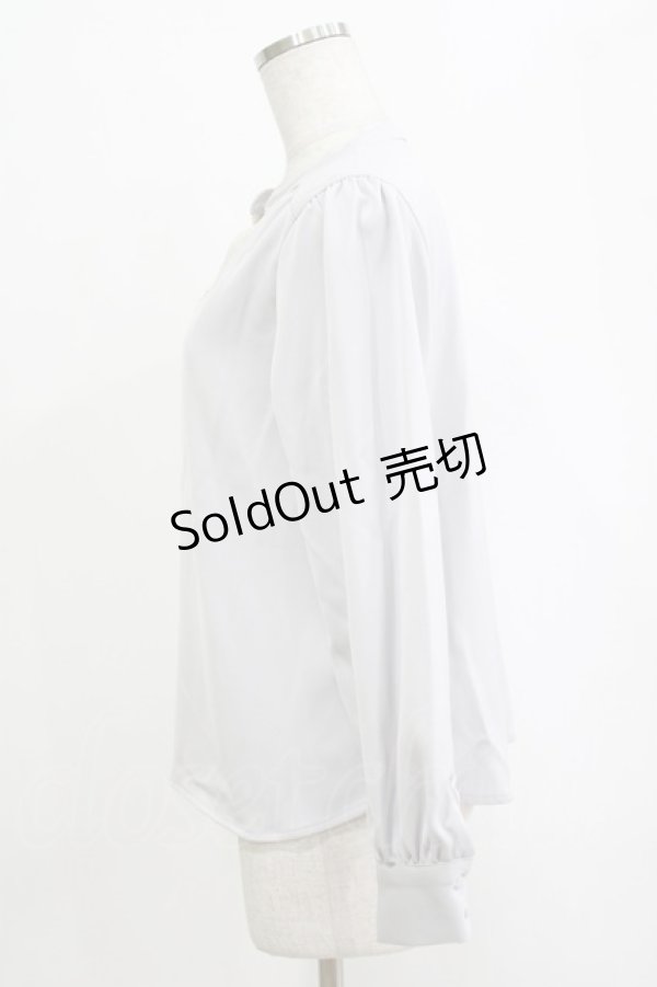 画像2: an another angelus / レース使いスキッパーブラウス Free BLUE GRAY H-26-02-03-053-CA-BL-NS-ZH (2)