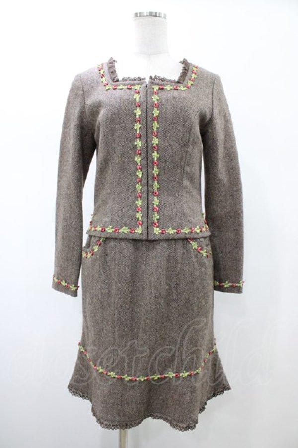 画像1: MILK / フラワーレースウールSET  チャコール H-26-02-03-1031-ML-OP-KB-ZH (1)