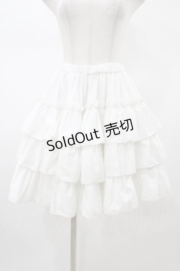 画像1: Vallee lys / Pivoine Frill Skirt  ホワイト H-26-02-03-1033-GO-SK-KB-ZH (1)