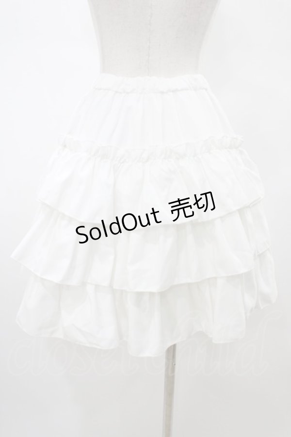 画像2: Vallee lys / Pivoine Frill Skirt  ホワイト H-26-02-03-1033-GO-SK-KB-ZH (2)