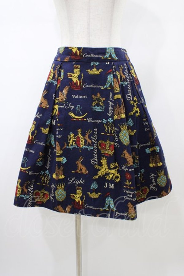 画像1: Jane Marple / Joyful crestのタックスカート  ネイビー H-26-02-03-1037-JM-SK-KB-ZH (1)