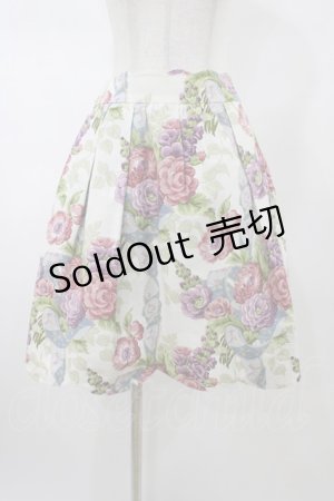 画像: Jane Marple Dans Le Salon / Flower Wallpaperのスカラップスカート  グレー H-26-02-03-1039-JM-SK-KB-ZH