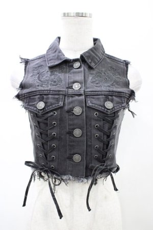 画像: KILL STAR / DENIM VEST XS グレー H-26-02-03-1044-SL-TO-KB-ZH