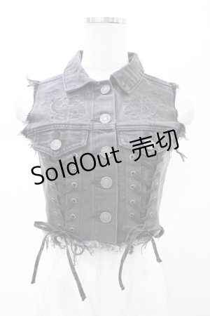 画像: KILL STAR / DENIM VEST XS グレー H-26-02-03-1044-SL-TO-KB-ZH