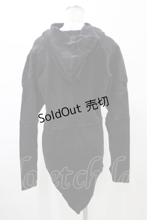 画像2: Daker Wavs / ダメージプルパーカー XS ブラック H-26-02-03-1048-0-TO-KB-ZH (2)