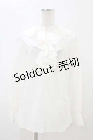 画像: Jane Marple Dans Le Salon / ラッフルトリミングドレスシャツ  オフホワイト H-26-02-03-1057-JM-BL-KB-ZH