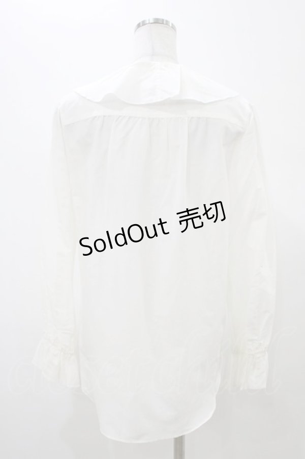 画像2: Jane Marple Dans Le Salon / ラッフルトリミングドレスシャツ  オフホワイト H-26-02-03-1057-JM-BL-KB-ZH (2)