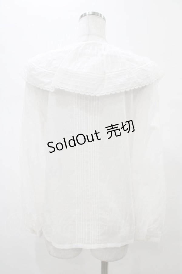 画像2: Jane Marple / ピンタックブラウス  ホワイト H-26-02-03-1058-JM-BL-KB-ZH (2)