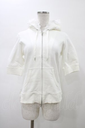 画像: Jane Marple / レースフード半袖パーカー  オフホワイト H-26-02-03-1060-JM-TO-KB-ZH