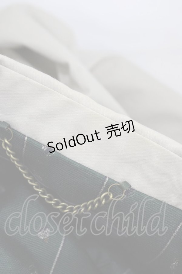 画像3: Jane Marple / レジメンタルストライプ＆ドットジャガードコート  グリーン×グレージュ H-26-02-03-1061-JM-CO-KB-ZH (3)