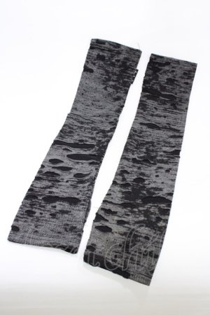 画像: Deorart / ダメージアームカバー  ブラック×グレー H-26-02-03-1011-PU-ZA-KB-ZH