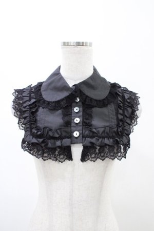 画像: ATELIER PIERROT / 薔薇レース付け襟  ブラック H-26-02-03-1014-EL-ZA-KB-ZH