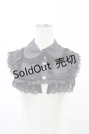 画像: ATELIER PIERROT / 薔薇レース付け襟  ブラック H-26-02-03-1014-EL-ZA-KB-ZH