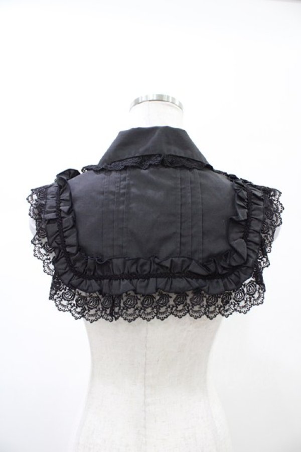 画像2: ATELIER PIERROT / 薔薇レース付け襟  ブラック H-26-02-03-1014-EL-ZA-KB-ZH (2)