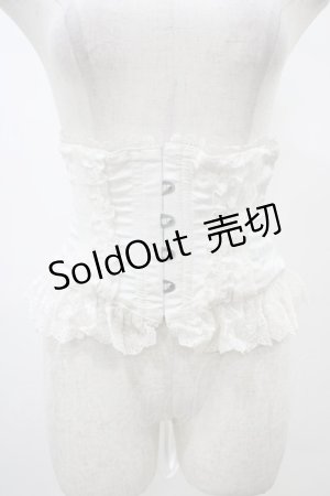 画像: ATELIER PIERROT / フリルレースショートコルセット  ホワイト H-26-02-03-1015-EL-ZA-KB-ZH