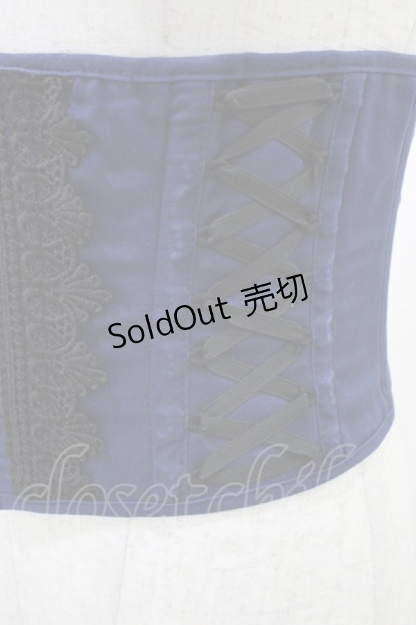 画像3: ATELIER PIERROT / -Blooming Rose- ショートコルセット  ネイビー H-26-02-03-1016-EL-ZA-KB-ZH (3)