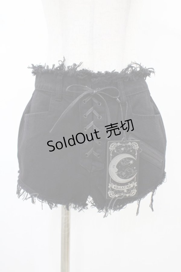 画像1: KILL STAR / LIL' DEVIL DENIM SHORT PANTS XS ブラック H-26-02-03-1019-SL-PA-KB-ZH (1)