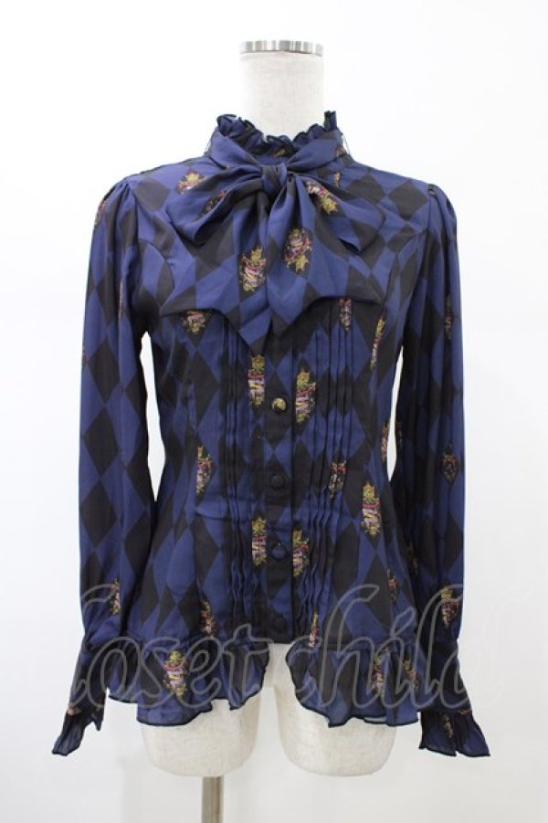 画像1: ATELIER PIERROT / Diamond Circus ブラウス  ネイビー H-26-02-03-1024-EL-BL-KB-ZH (1)