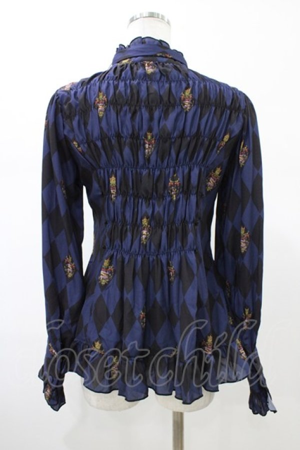 画像2: ATELIER PIERROT / Diamond Circus ブラウス  ネイビー H-26-02-03-1024-EL-BL-KB-ZH (2)