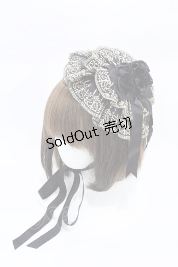 画像1: Moi-meme-Moitie / シャンデリアレース丸型ヘッドドレス  ブラック×ゴールド H-26-02-03-1003-MO-AC-KB-ZH (1)