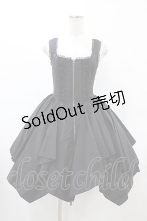 画像: ATELIER PIERROT / Midnight Reverieイレギュラージャンパースカート  ブラック H-26-02-03-1027-EL-OP-KB-ZH