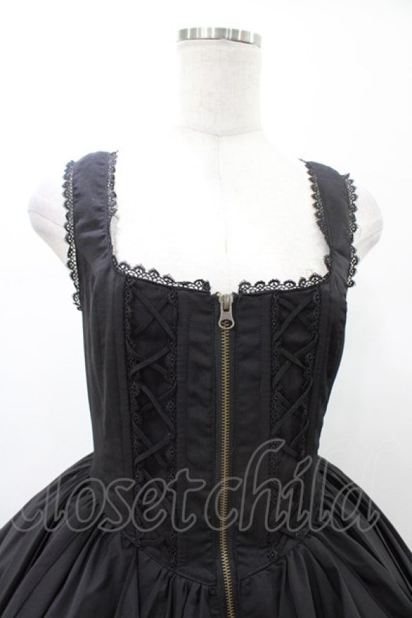 画像4: ATELIER PIERROT / Midnight Reverieイレギュラージャンパースカート  ブラック H-26-02-03-1027-EL-OP-KB-ZH (4)