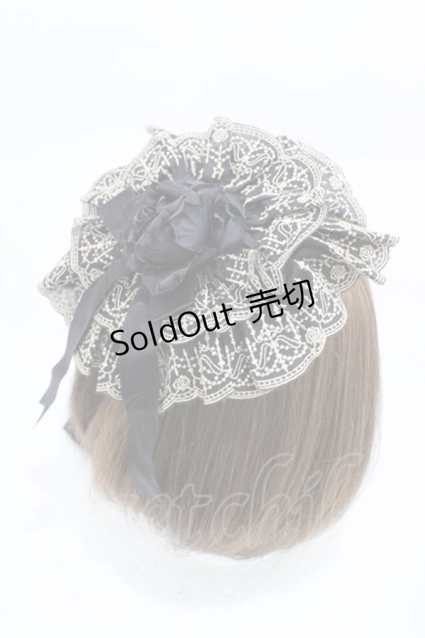 画像2: Moi-meme-Moitie / シャンデリアレース丸型ヘッドドレス  ブラック×ゴールド H-26-02-03-1003-MO-AC-KB-ZH (2)