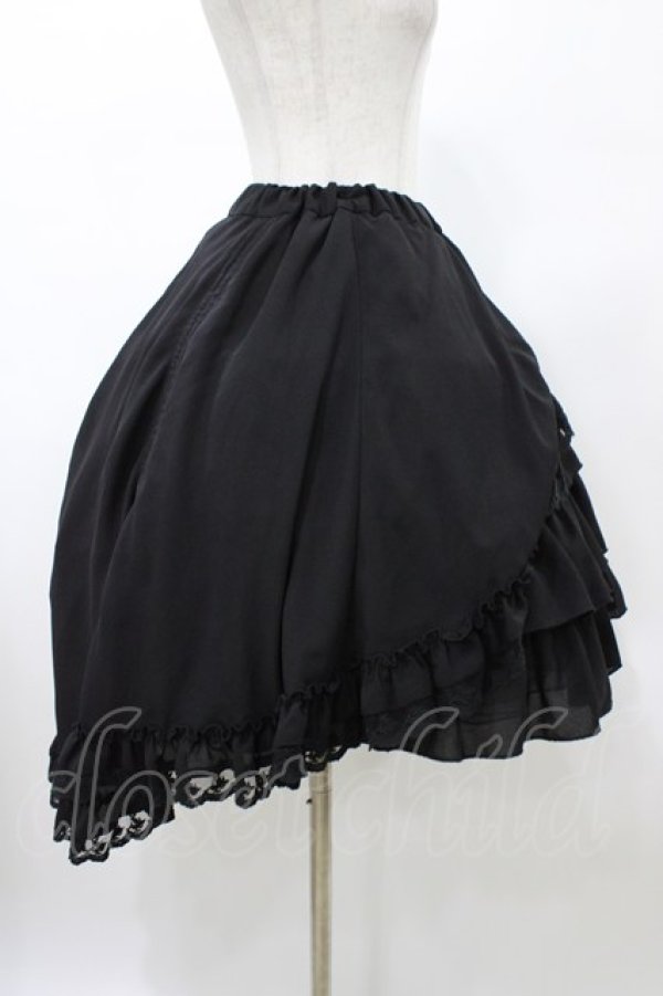画像3: ATELIER PIERROT / Victorian Ruffle Chiffon Skirt  ブラック H-26-02-03-1029-EL-SK-KB-ZH (3)