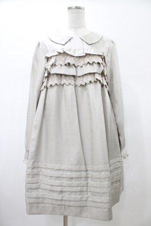 画像: Jane Marple / レースフリルワンピース  グレー H-26-02-03-1030-JM-OP-KB-ZH