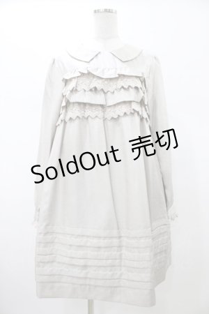 画像: Jane Marple / レースフリルワンピース  グレー H-26-02-03-1030-JM-OP-KB-ZH