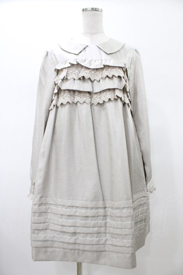 画像1: Jane Marple / レースフリルワンピース  グレー H-26-02-03-1030-JM-OP-KB-ZH (1)