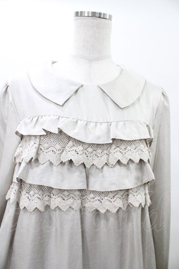 画像3: Jane Marple / レースフリルワンピース  グレー H-26-02-03-1030-JM-OP-KB-ZH (3)