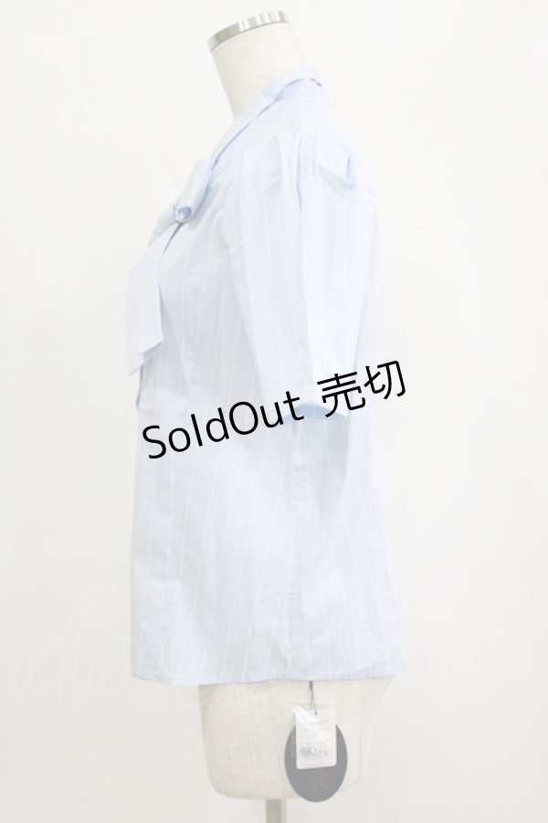 画像2: an another angelus / ビッグボウタイシャツ Free L/BLUE×WH H-26-02-03-058-CA-BL-NS-ZH (2)