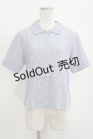 画像: an another angelus / スカラップ使い総レースブラウス Free BLUE H-26-02-03-059-CA-BL-NS-ZH