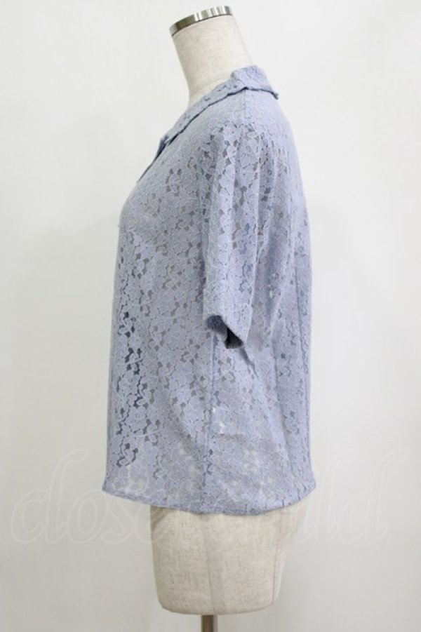 画像2: an another angelus / スカラップ使い総レースブラウス Free BLUE H-26-02-03-059-CA-BL-NS-ZH (2)