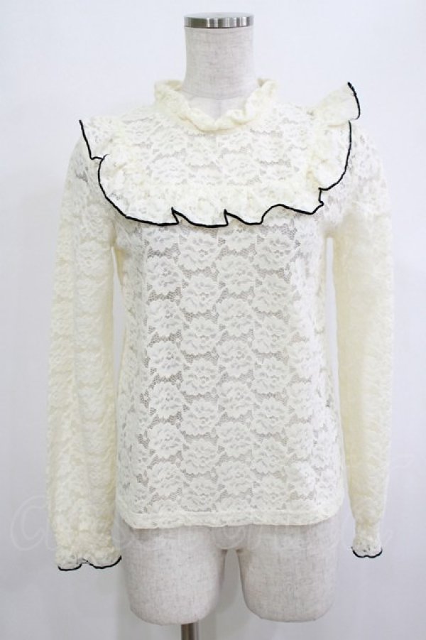 画像1: F&A / フリルヨーク起毛レーストップス Free OFF WHITE H-26-02-03-060-LO-TO-NS-ZH (1)