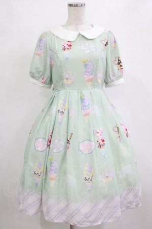 画像: axes femme kawaii / アイス柄半袖ワンピース M ミント H-26-02-03-006-AX-OP-NS-ZH