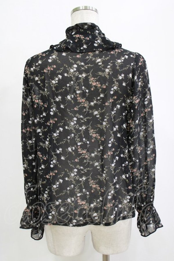 画像3: an another angelus / フリルヨーク花柄ブラウス Free BLACK H-26-02-03-064-CA-BL-NS-ZH (3)