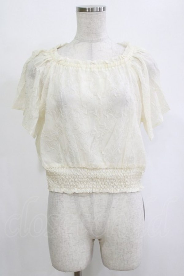 画像1: an another angelus / シアーシュリンクオフショルトップス Free IVORY H-26-02-03-065-CA-TO-NS-ZH (1)