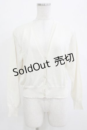 画像: F&A / ガラス風クリアフラワー釦UVカットニットカーディガン Free OFFWHITE H-26-02-03-066-LO-TO-NS-ZH