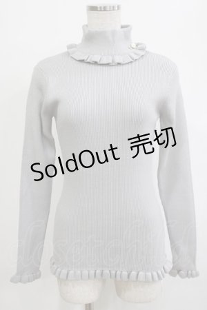 画像: F&A / ローズモチーフ付きタートルニットプルオーバー Free LIGHT GRAY H-26-02-03-068-LO-TO-NS-ZH