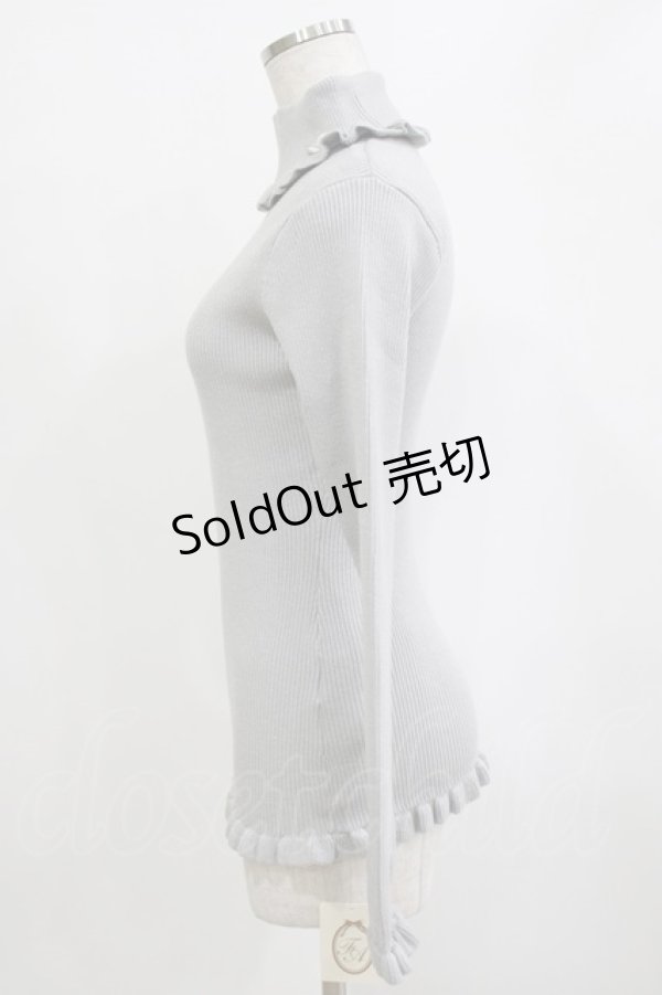 画像2: F&A / ローズモチーフ付きタートルニットプルオーバー Free LIGHT GRAY H-26-02-03-068-LO-TO-NS-ZH (2)