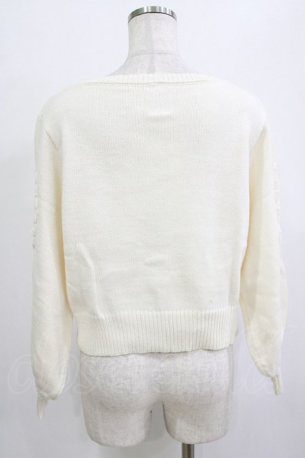 画像3: F&A / 袖ローズ刺繍ニットプルオーバー Free OFFWHITE H-26-02-03-071-LO-TO-NS-ZH (3)