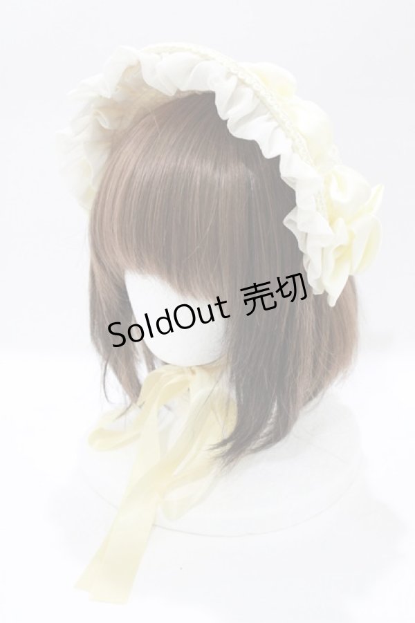 画像1: 妹抖手作工作屋（海外ロリータブランド） / ボンネット  生成り H-26-02-03-080-PU-AC-NS-ZH (1)