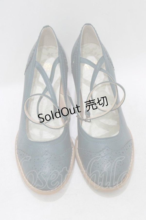 画像1: Victorian maiden / Victorian Ladyパンプス 24.5cm グリーン H-26-02-03-082-CL-SH-NS-ZH (1)