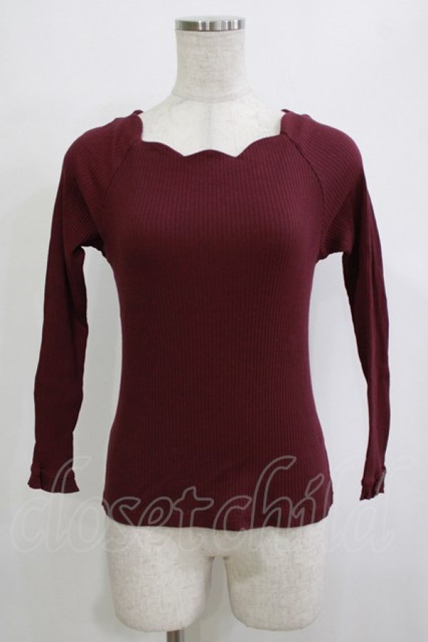 画像1: F&A / スカラップカットソー Free Bordeaux H-26-02-03-083-LO-TO-NS-ZH (1)