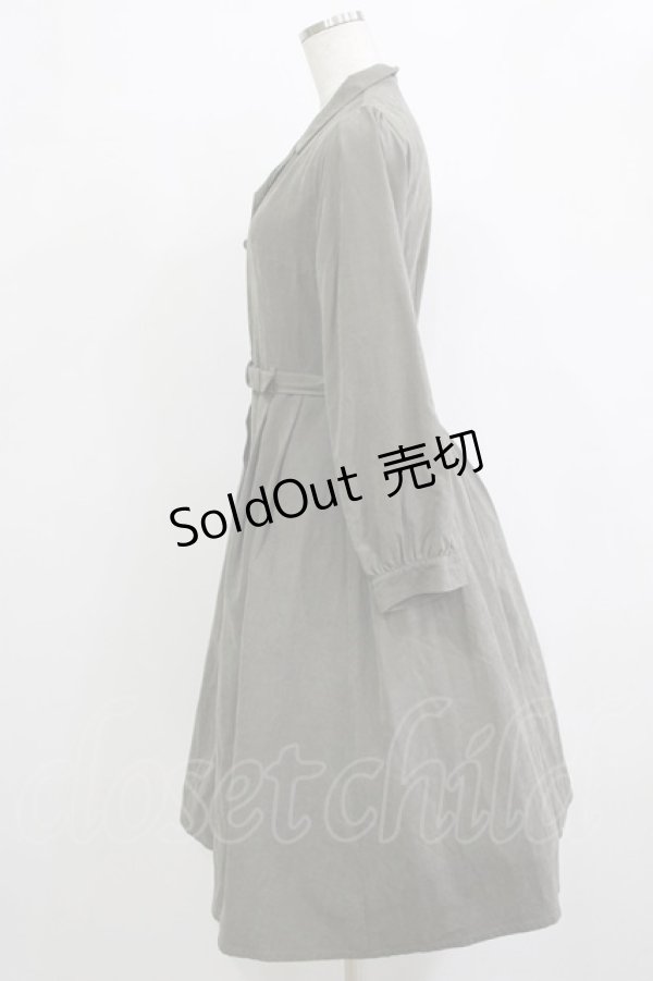 画像2: an another angelus / フロント釦開衿長袖ワンピース Free GREEN H-26-02-03-012-CA-OP-NS-ZH (2)