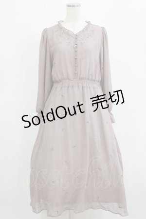 画像: an another angelus / ローズ刺繍シフォンワンピース Free LAVENDER H-26-02-03-013-CA-OP-NS-ZH